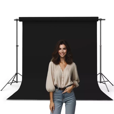 Tło Fotograficzne Czarne 2x10m Kartonowe na Tulei