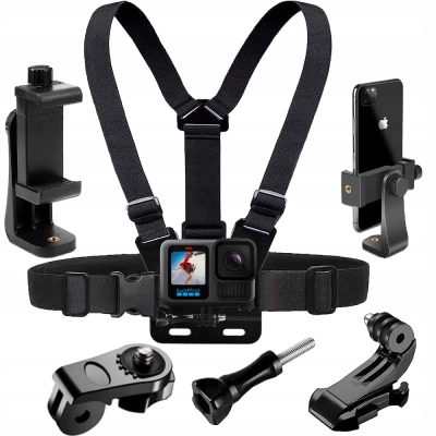 Szelki Uchwyt na Klatkę do Kamer GoPro DJI Insta Telefonu Zestaw 6w1